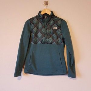 The North Face Women's Size Small S Denali Fleece Half Zip Pullover Green